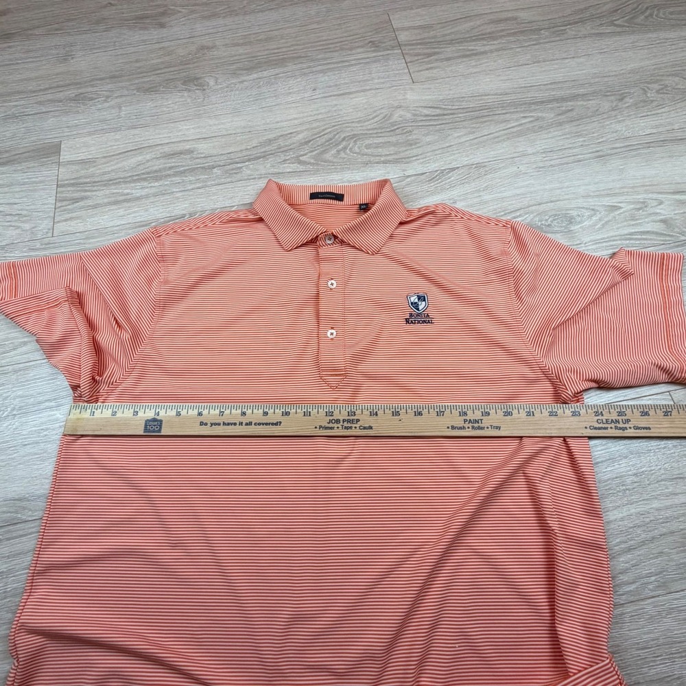 Turtleson Mens XL Orange White Stripe Golf Polo Shirt Bonita National - Picture 6 of 8